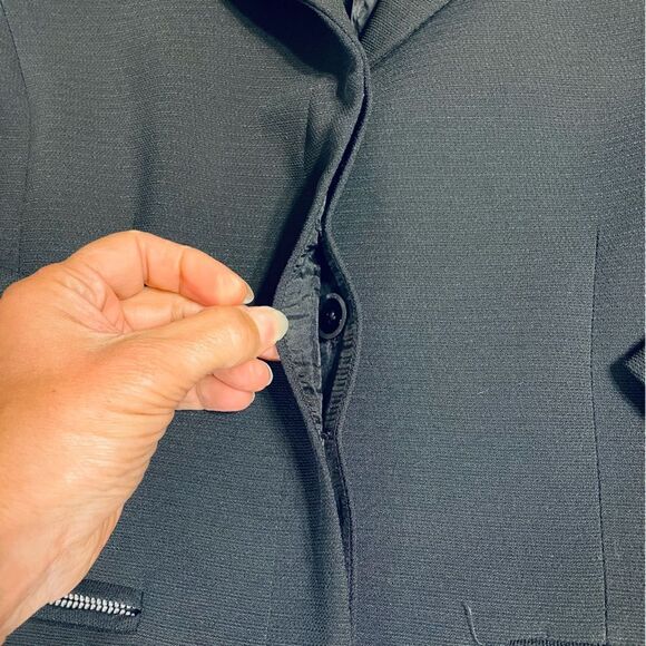 George Simonton Black Crepe Zip Detail Suit Jacket Blazer - size 12 - Picture 9 of 14